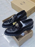 Men's Patent Leather Lion Buckle Loafers