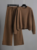 Women's Knit Sweater & Wide-Leg Pants Co-ord Set