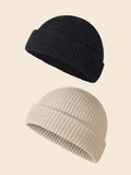Ribbed Knit Short Beanie