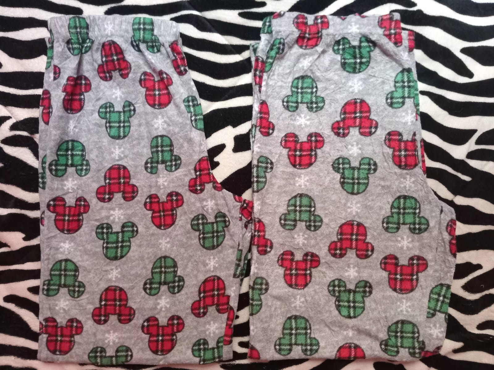 Mickey Mouse Christmas Plaid Fleece Pants
