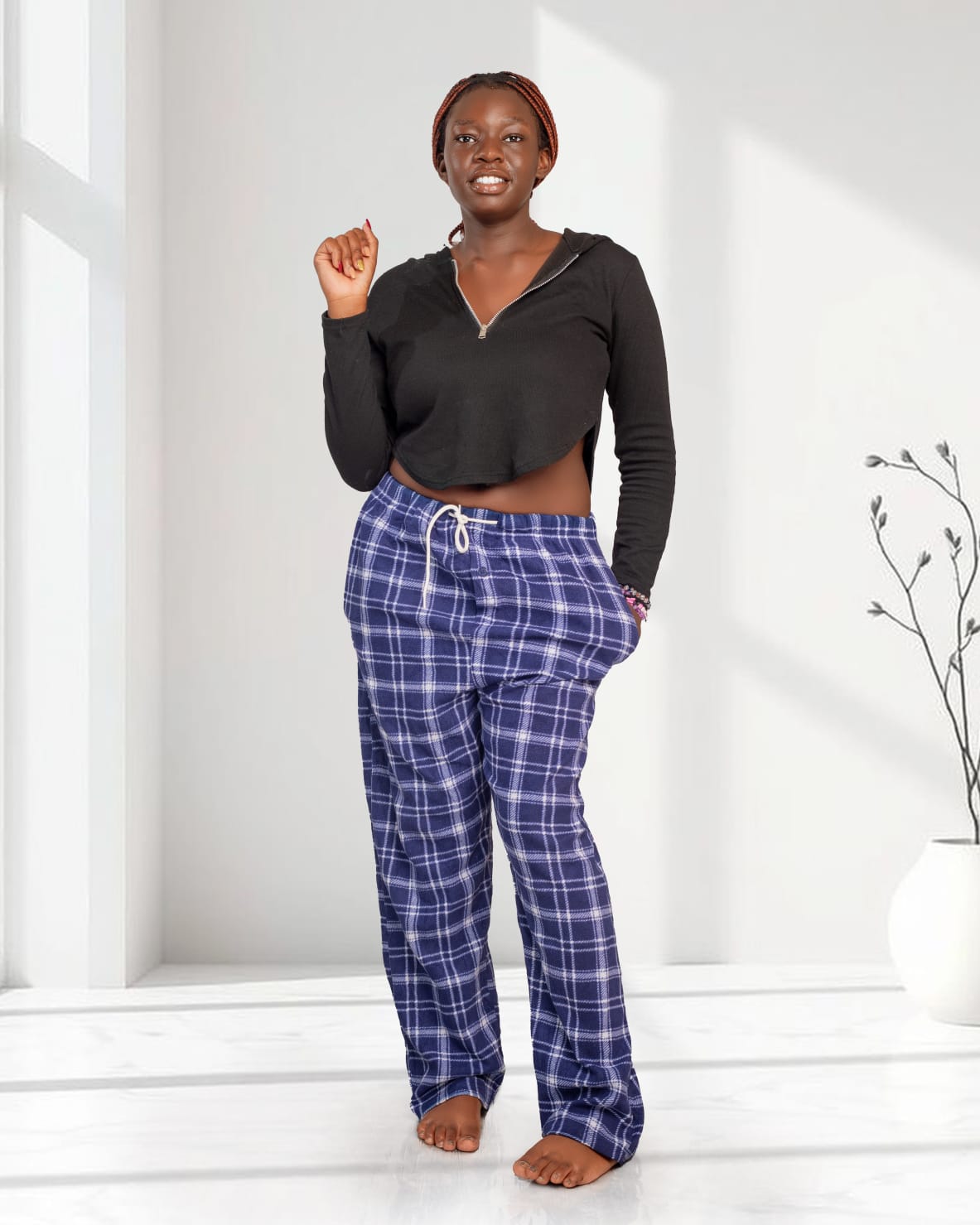 Plaid Tartan Drawstring Lounge Pants