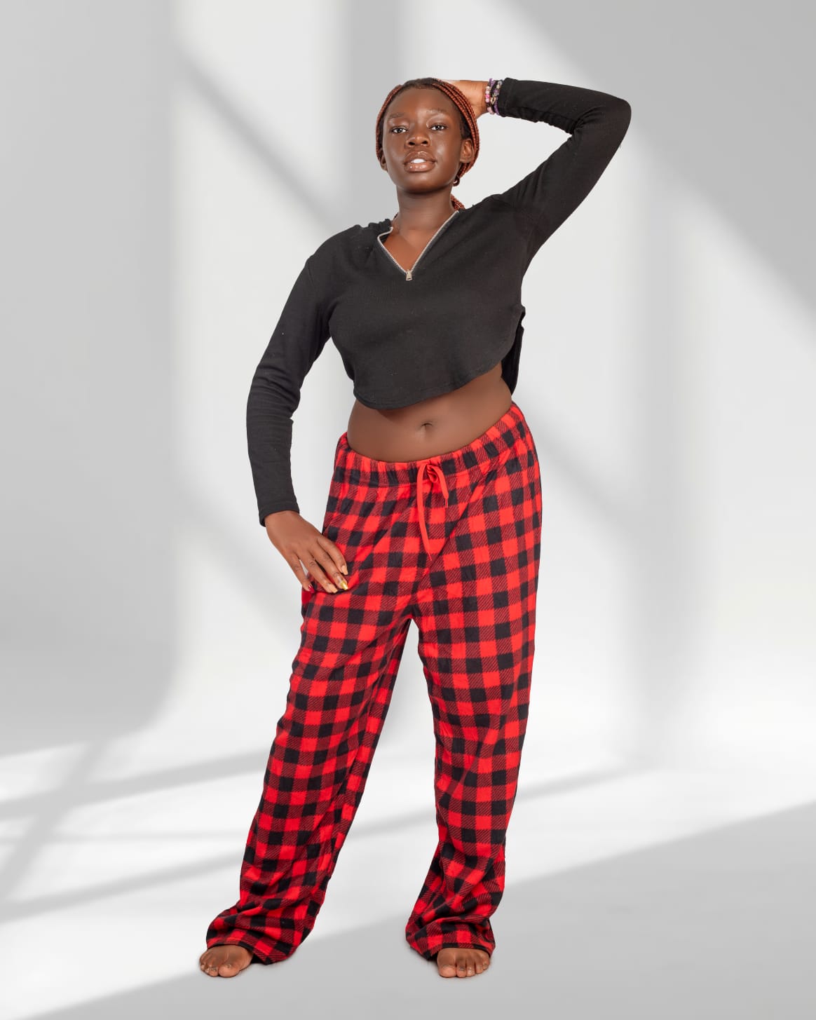 Plaid Tartan Drawstring Lounge Pants
