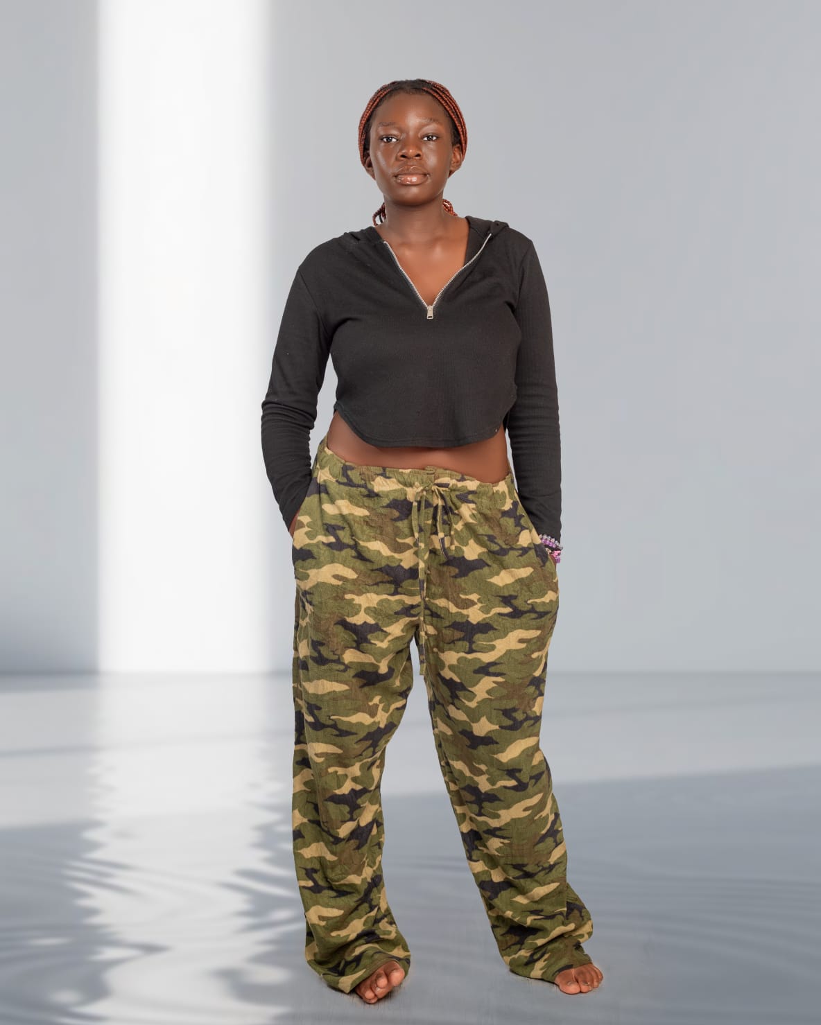 Women's Camo Wide-Leg Drawstring Pants