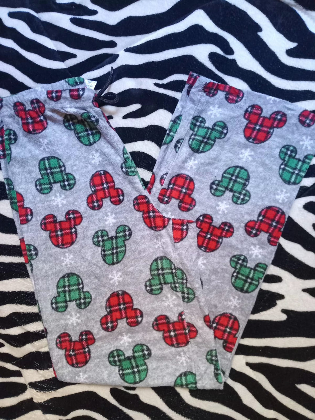 Mickey Mouse Christmas Plaid Fleece Pants